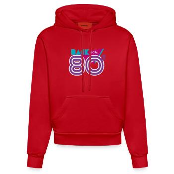 Zurück in die 80er Jahre - Organic Fitted Hoodie Made in EU - Rot - Vorne