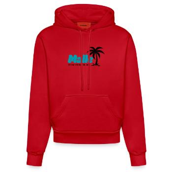 Malle Palmen Strand Vibe - türkis 2026 - Organic Fitted Hoodie Made in EU - Rot - Vorne