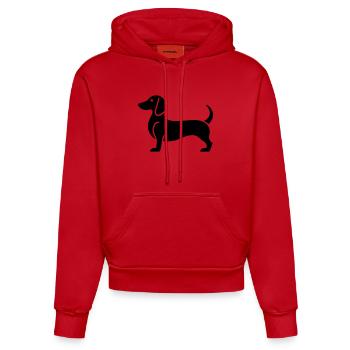 teckel - Sweat à capuche bio ajusté fabriqué en UE - rouge - Devant