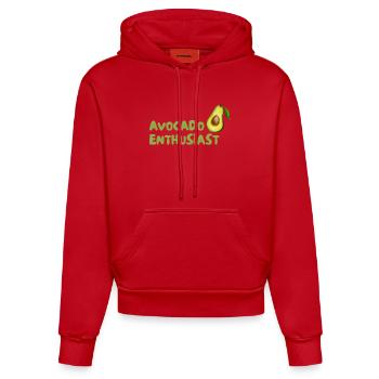 Avocado Enthusiast Design - Organic Fitted Hoodie Made in EU - Rot - Vorne