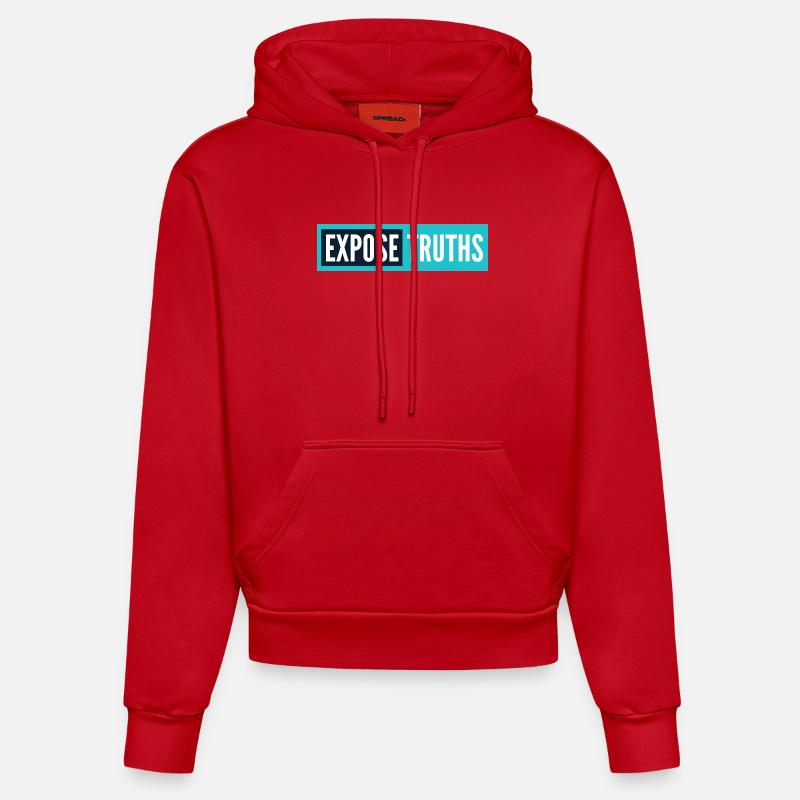Révéler les vérités - Sweat à capuche bio ajusté fabriqué en UE - rouge