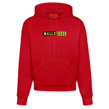 Malle 2026 - Organic Fitted Hoodie Made in EU - Rot - Vorne