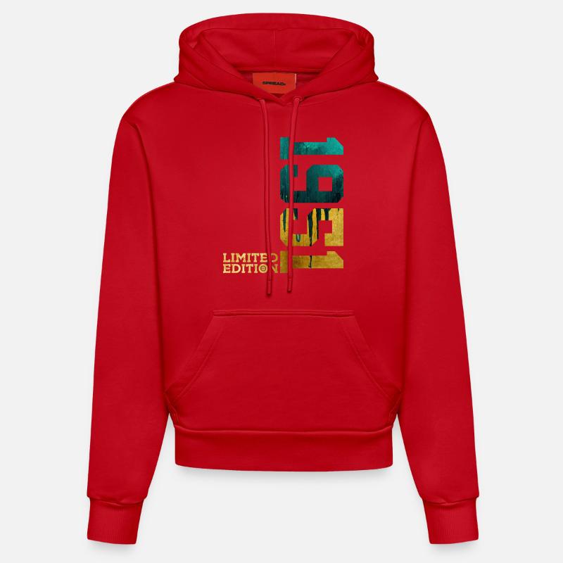 75E ANNIVERSAIRE ÉDITION LIMITÉE 1951 - Sweat à capuche bio ajusté fabriqué en UE - rouge