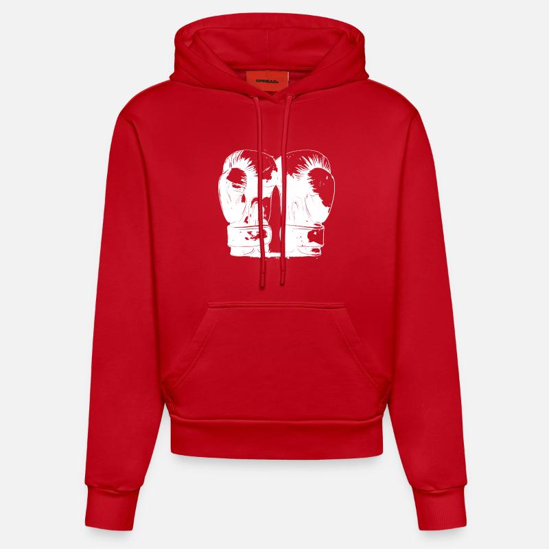 Boxe - Sweat à capuche bio ajusté fabriqué en UE - rouge