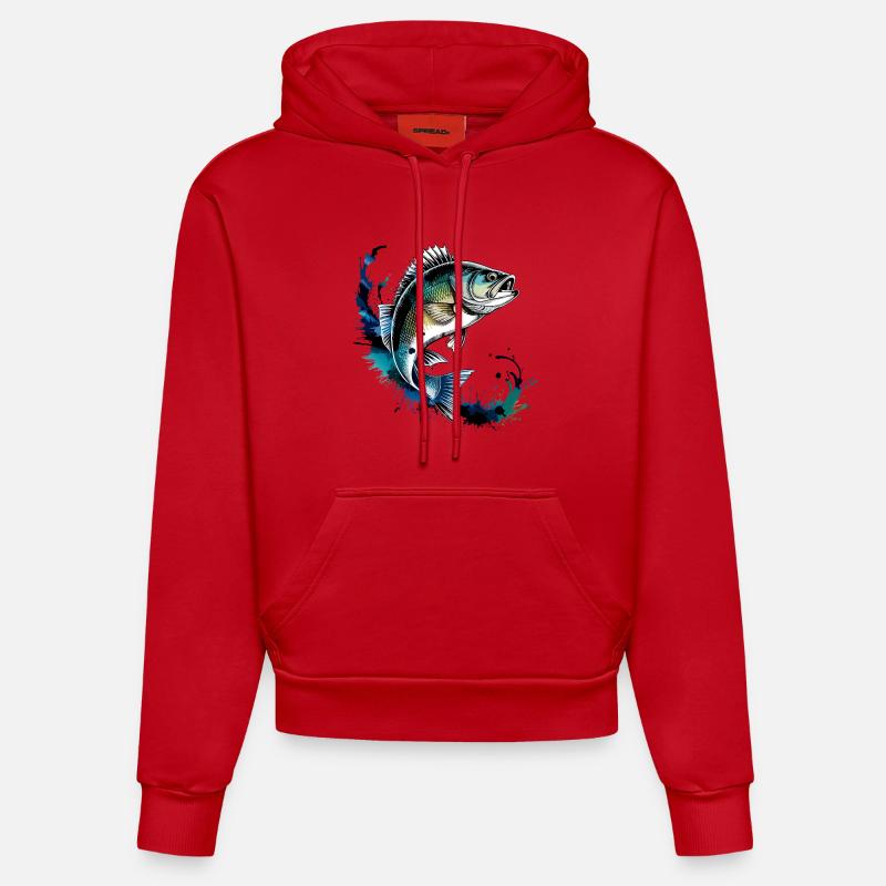 Conception de perchoirs - Sweat à capuche bio ajusté fabriqué en UE - rouge