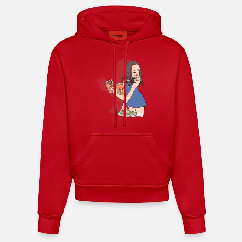 Emma Student - Sweat à capuche bio ajusté fabriqué en UE - rouge