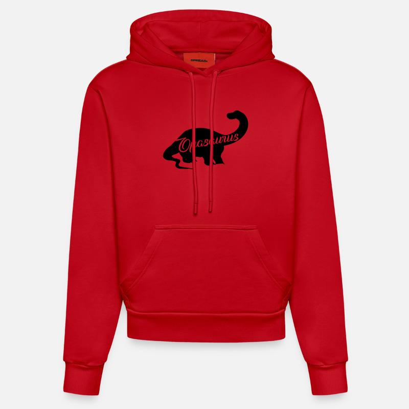 Opasaurus - Sweat à capuche bio ajusté fabriqué en UE - rouge