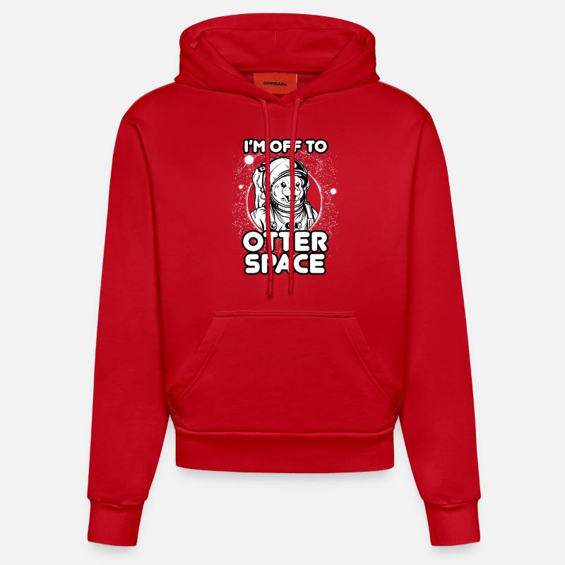 OTTER SPACE - Sweat à capuche bio ajusté fabriqué en UE - rouge
