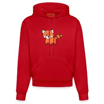 red panda - Organic Fitted Hoodie Made in EU - red - Front