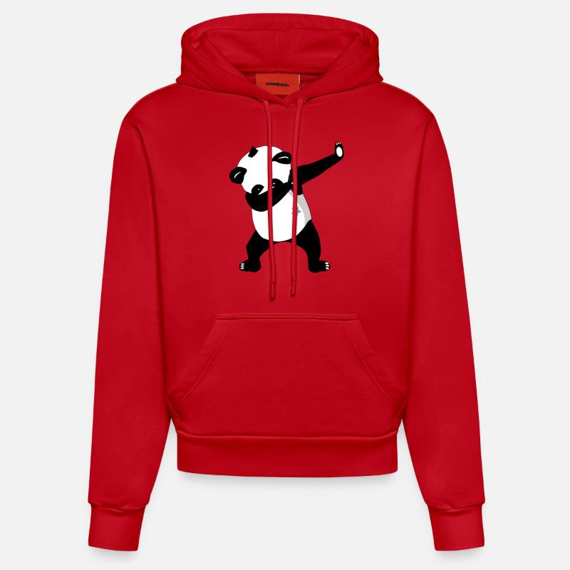 Dabbing Panda Panda - Sweat à capuche bio ajusté fabriqué en UE - rouge