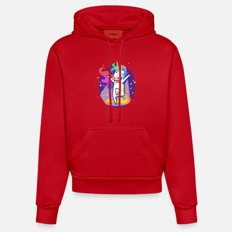Party Licorne - Sweat à capuche bio ajusté fabriqué en UE - rouge