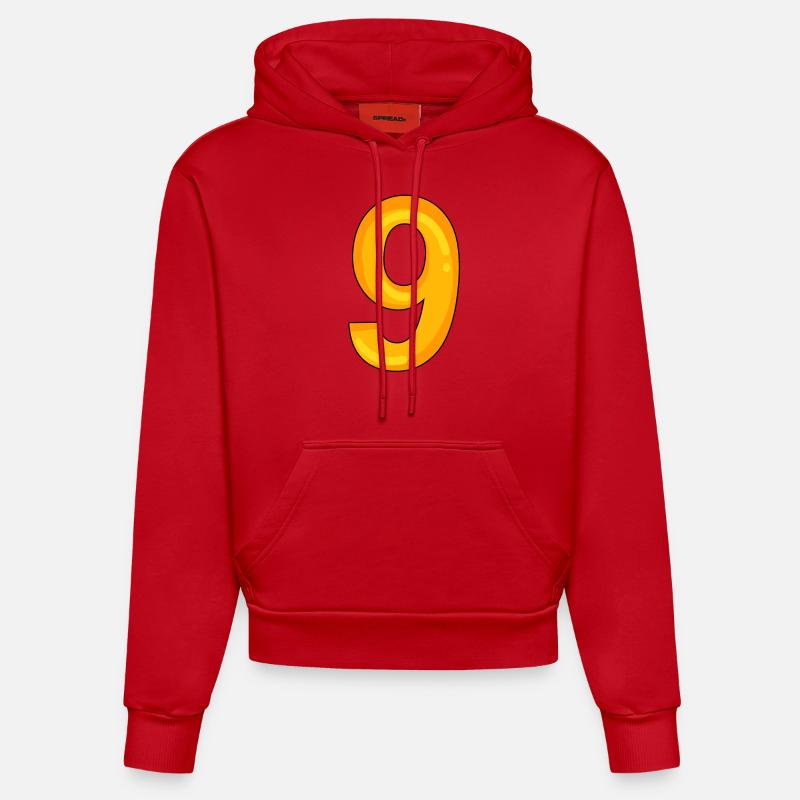 9 - Sweat à capuche bio ajusté fabriqué en UE - rouge