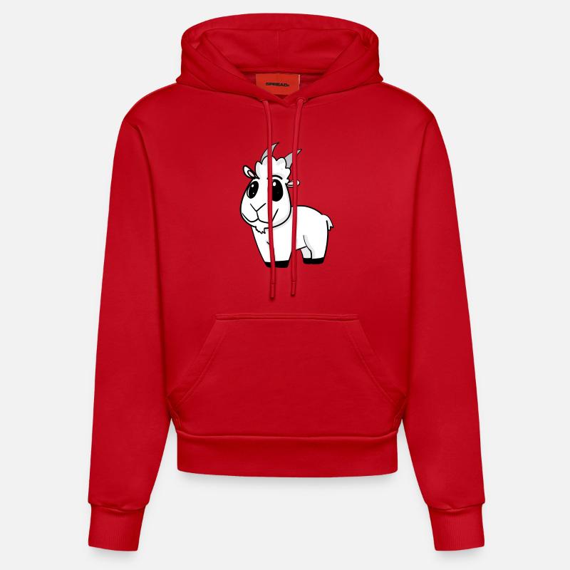 Chèvre Chèvre Buck - Sweat à capuche bio ajusté fabriqué en UE - rouge