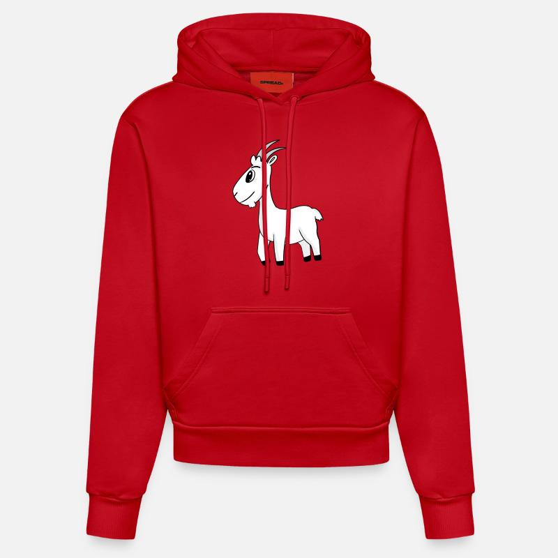 Bouc de chèvre - Sweat à capuche bio ajusté fabriqué en UE - rouge