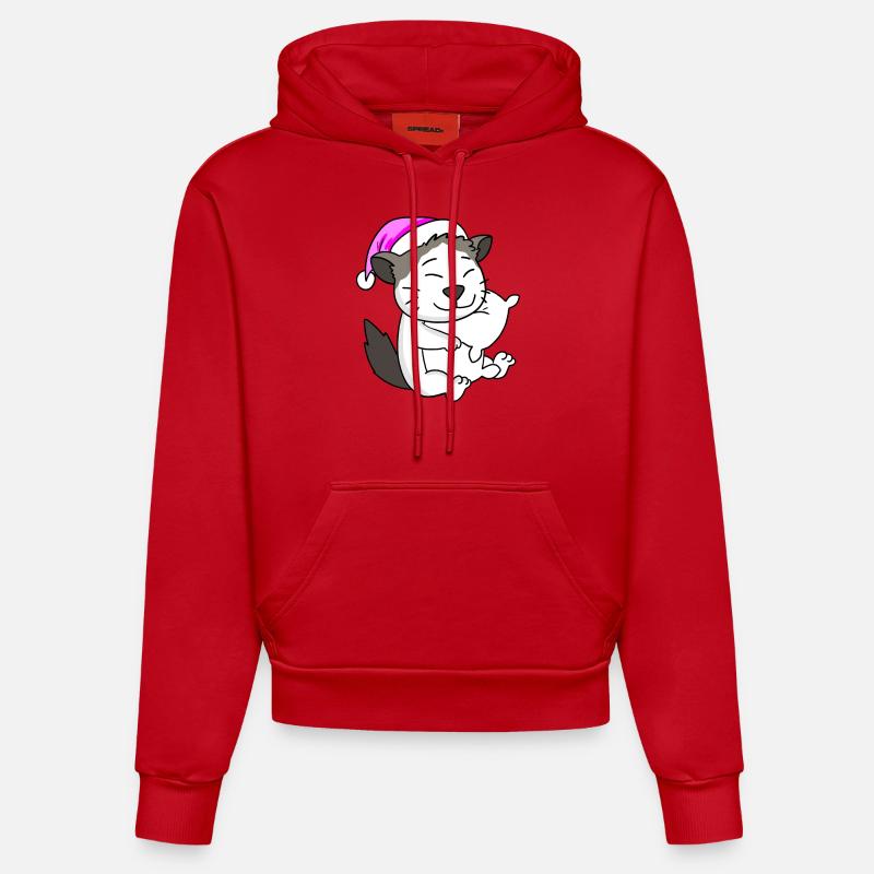 Chat race Ragdoll - Sweat à capuche bio ajusté fabriqué en UE - rouge