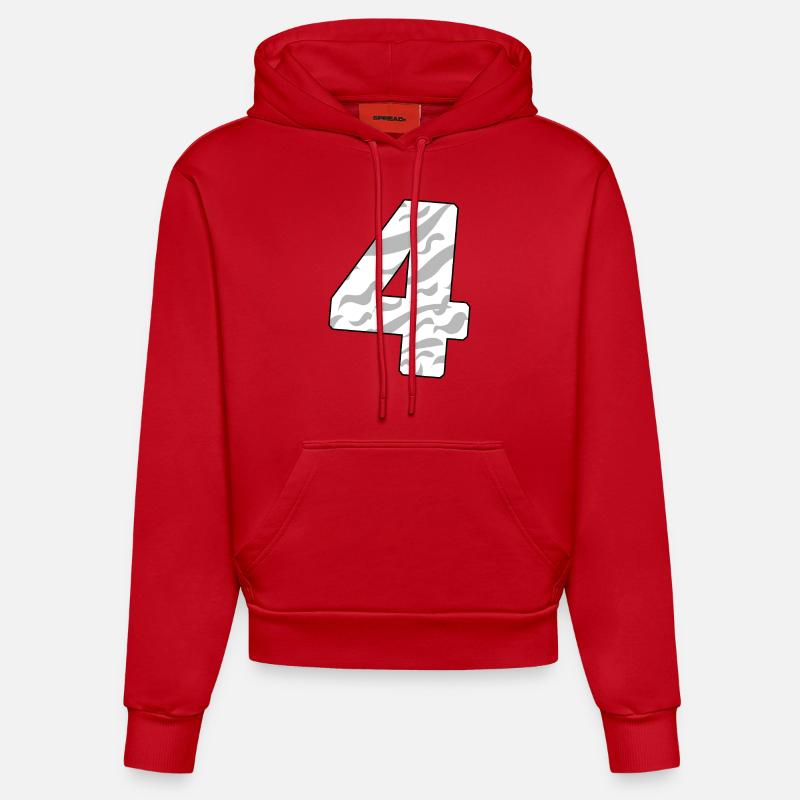 4 - Sweat à capuche bio ajusté fabriqué en UE - rouge
