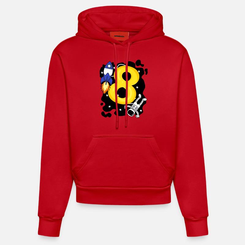 Garçon de 8 ans - Sweat à capuche bio ajusté fabriqué en UE - rouge