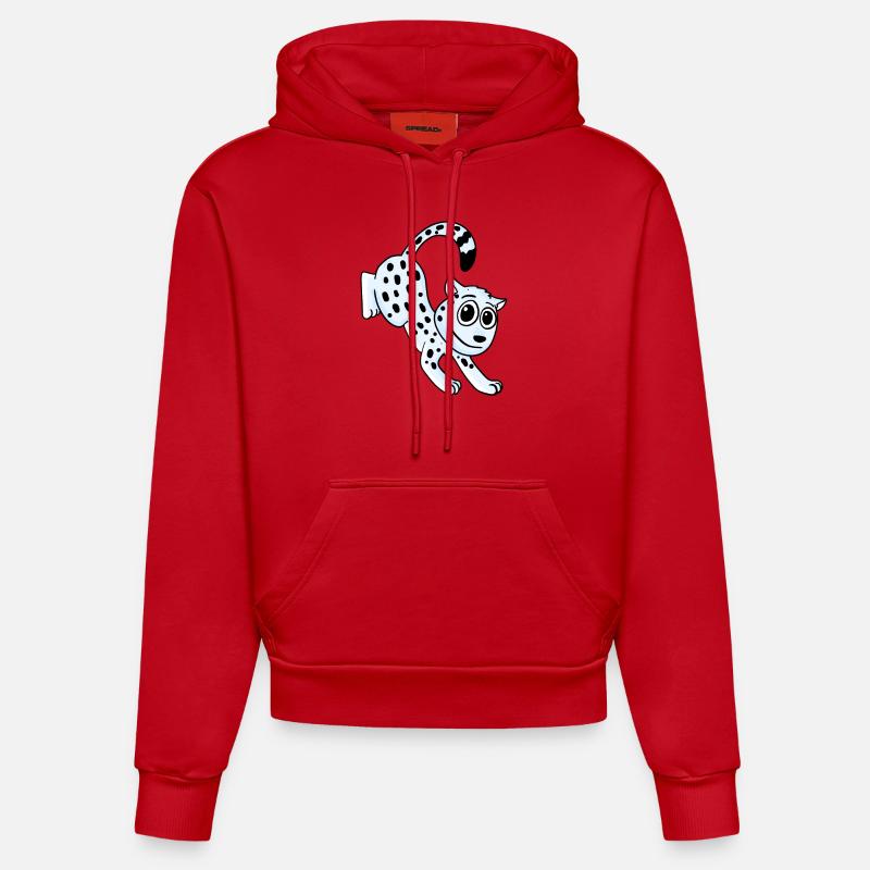 Léopard des neiges Léopard - Sweat à capuche bio ajusté fabriqué en UE - rouge
