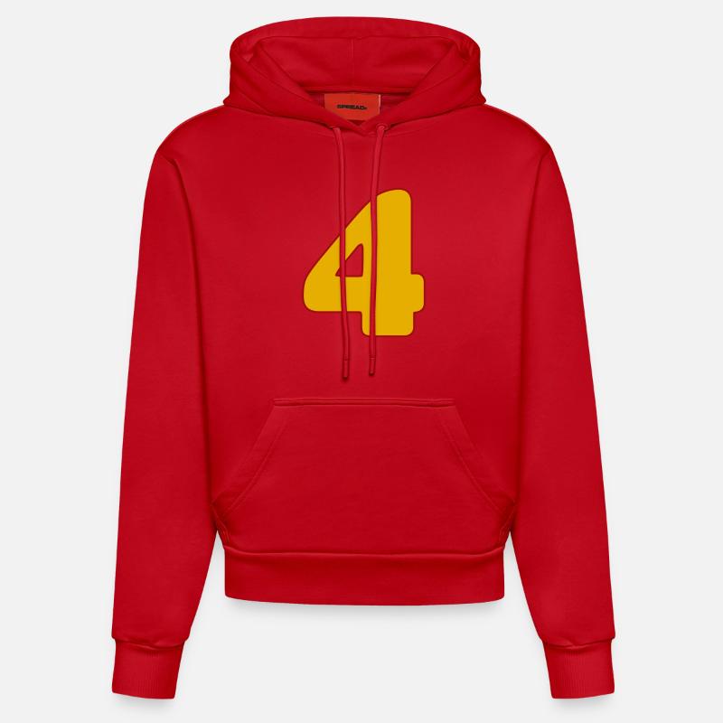 4 - Sweat à capuche bio ajusté fabriqué en UE - rouge