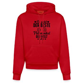 Voici à quoi ressemble le meilleur parrain du monde - Sweat à capuche bio ajusté fabriqué en UE - rouge - Devant