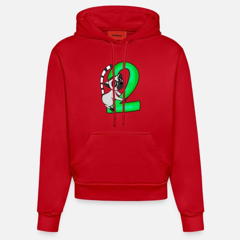 2 ans - Sweat à capuche bio ajusté fabriqué en UE - rouge