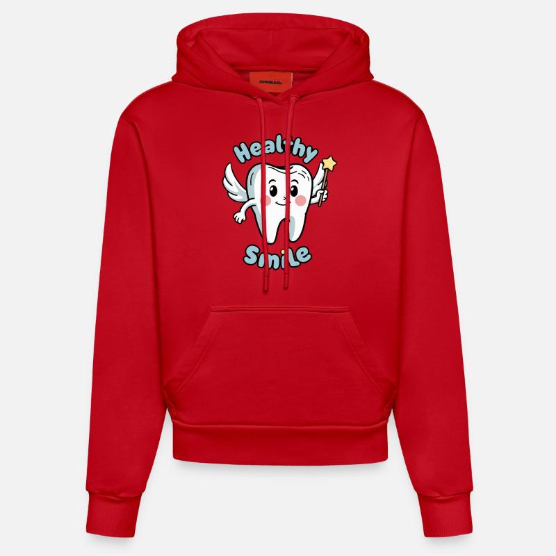 FÉE DES DENTS - Sweat à capuche bio ajusté fabriqué en UE - rouge