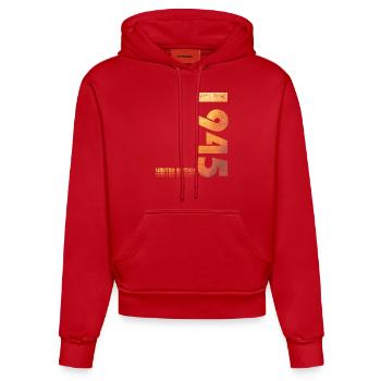 Original 1945 Vintage 1945 Birthday 1945 - Organic Fitted Hoodie Made in EU - red - Front