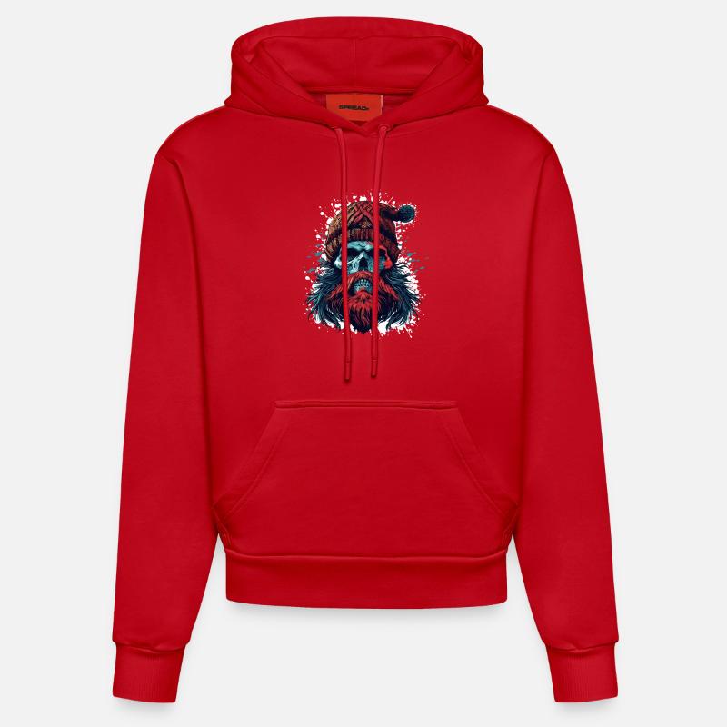 Squelette de bûcheron - Sweat à capuche bio ajusté fabriqué en UE - rouge