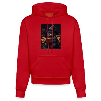 Halloween Gift Women Bear Men Kids Decoration - Organic Fitted Hoodie Made in EU - red - Front