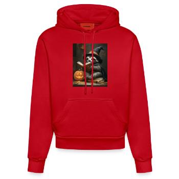 Halloween Geschenk Frauen Faultier Männer Kinder - Organic Fitted Hoodie Made in EU - Rot - Vorne
