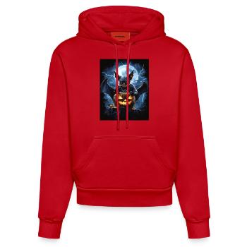Cadeau d’Halloween Femmes Chauve-souris Hommes Enfants - Sweat à capuche bio ajusté fabriqué en UE - rouge - Devant