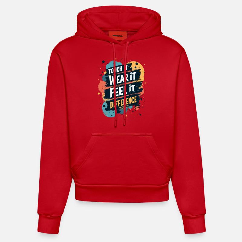 SENTEZ LA DIFFÉRENCE - Sweat à capuche bio ajusté fabriqué en UE - rouge