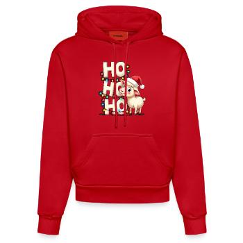 ho ho ho schaf spruch weihnachts hemden für männer - Organic Fitted Hoodie Made in EU - Rot - Vorne