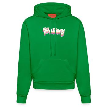 Pottery Ceramics Artist Retro - Organic Fitted Hoodie Made in EU - City Green - Vorne