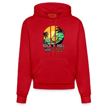 Turtle Rock N Roll Since 1992 Birthday - Organic Fitted Hoodie Made in EU - red - Front