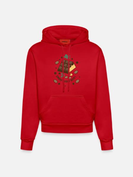 TABLETTES DE CHOCOLAT - Sweat à capuche bio ajusté fabriqué en UE - rouge