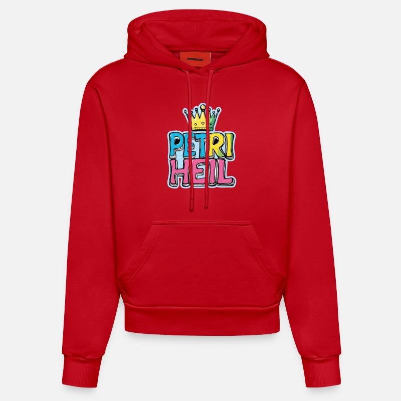 Pêche au Peil de Petri - Sweat à capuche bio ajusté fabriqué en UE - rouge