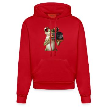 Frosch - Organic Fitted Hoodie Made in EU - Rot - Vorne