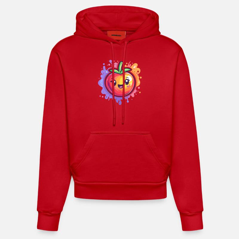 Tomate mit Splash - Organic Fitted Hoodie Made in EU - Rot