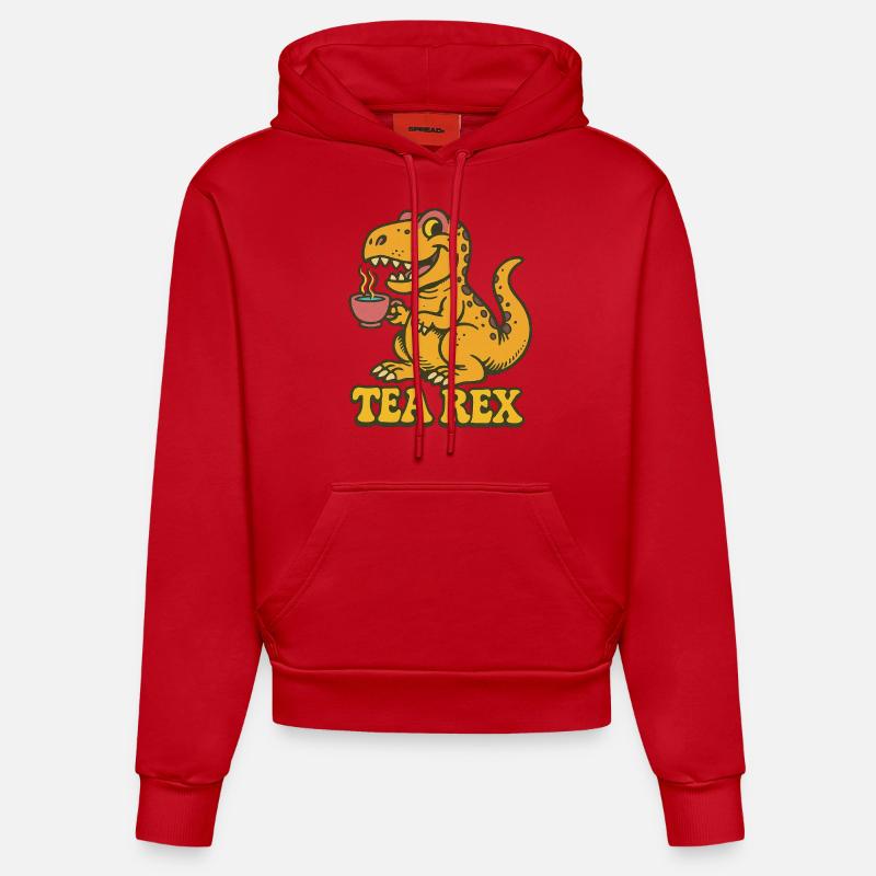 Thé Rex - Sweat à capuche bio ajusté fabriqué en UE - rouge