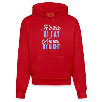 Anime Manga Otaku Kawaii Japan Cosplay Comic - Organic Fitted Hoodie Made in EU - Rot - Vorne