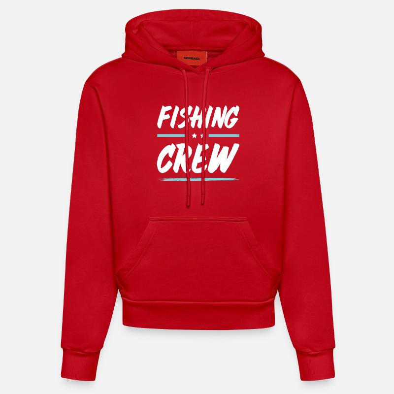 Équipage de pêche - Sweat à capuche bio ajusté fabriqué en UE - rouge