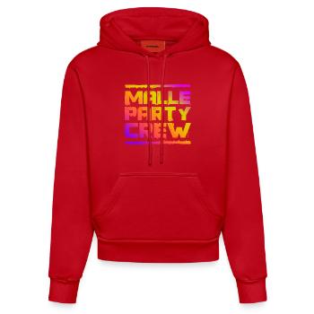 Malle Party Crew Bunt - Organic Fitted Hoodie Made in EU - Rot - Vorne