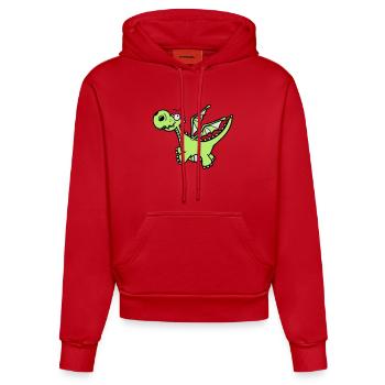 Puissant Dragon - Sweat à capuche bio ajusté fabriqué en UE - rouge - Devant