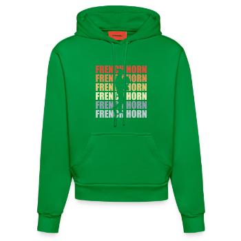 Retro Horn - Organic Fitted Hoodie Made in EU - City Green - Vorne
