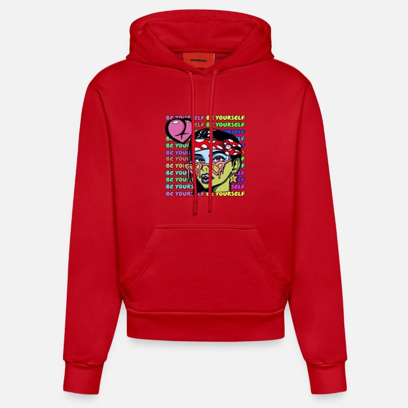 Seien Sie Sie selbst - Organic Fitted Hoodie Made in EU - Rot