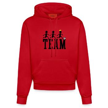 Soccer Team Soccer - Organic Fitted Hoodie Made in EU - red - Front