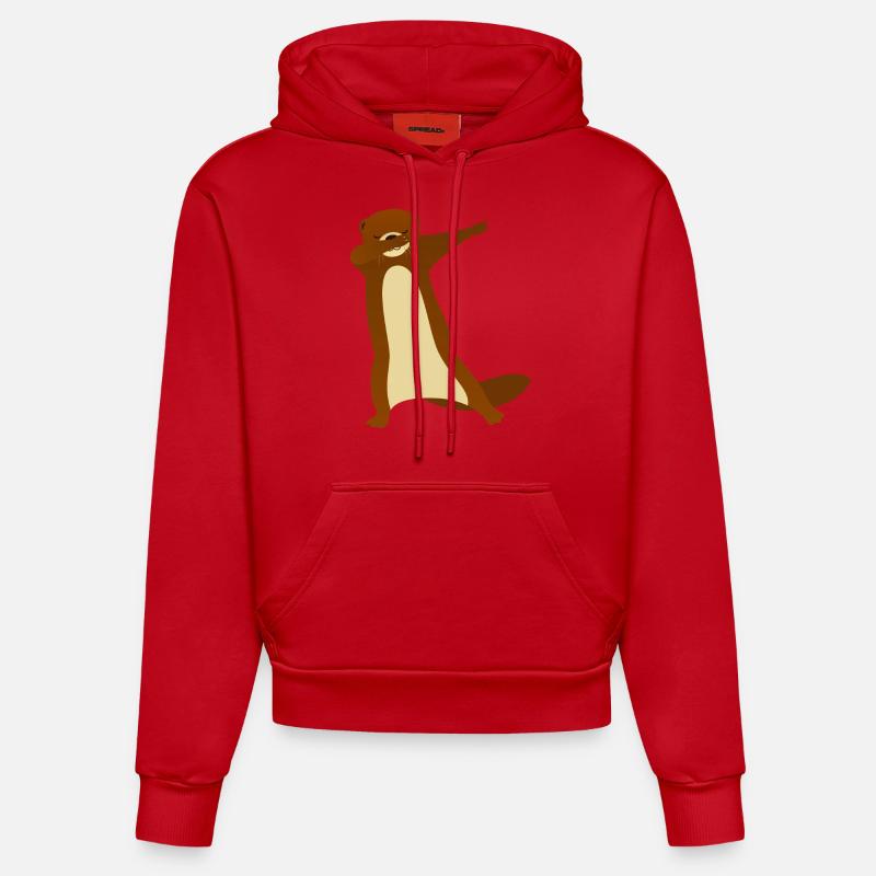 Otter Dab Dance - Cool Gift - Sweat à capuche bio ajusté fabriqué en UE - rouge