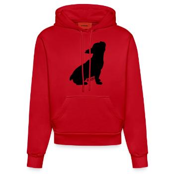Lupus | Französische Bulldogge Heulend - Organic Fitted Hoodie Made in EU - Rot - Vorne
