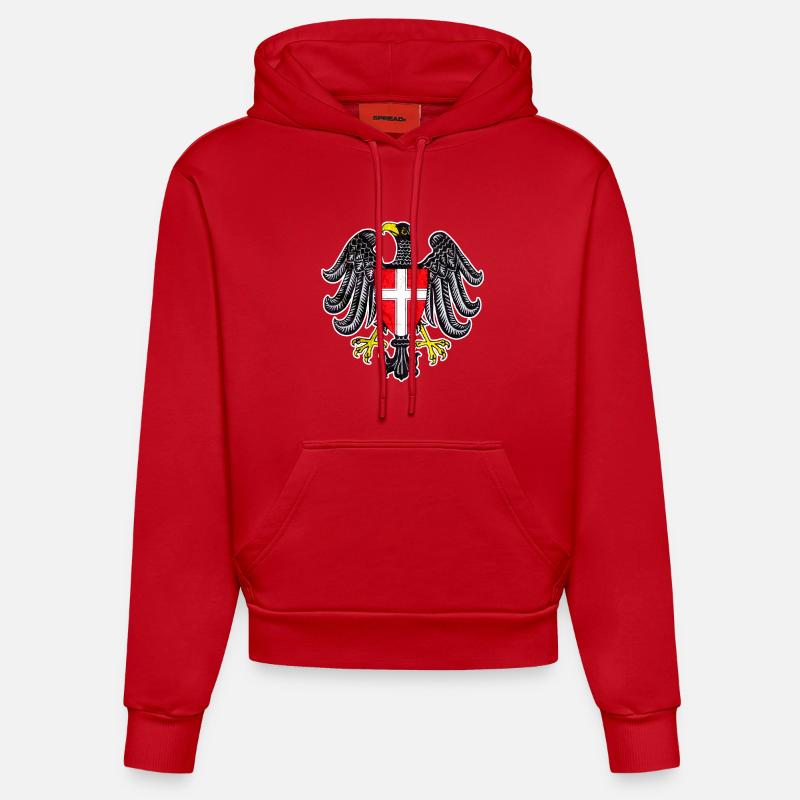 Vienne - Sweat à capuche bio ajusté fabriqué en UE - rouge